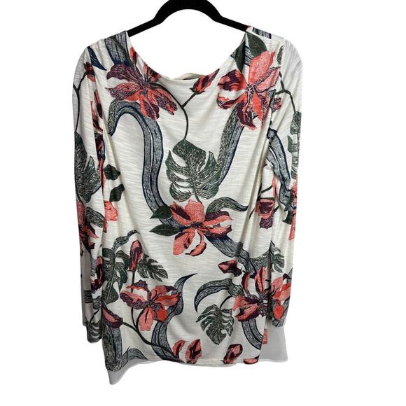 Soft Surroundings Top Large Petal Floral Layered Sequin Boat Neck - Picture 4 of 7
